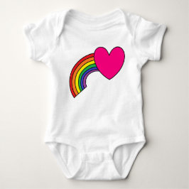 Baby Bodysuit mit Regenbogen und Hot-Pink-Herz Strampler