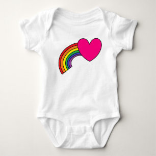 Baby Bodysuit mit Regenbogen und Hot-Pink-Herz  Strampler