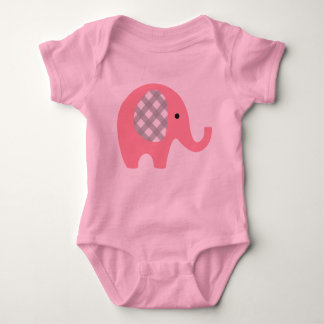 Baby-Bodysuit mit rosa Elefanten/den grauen Baby Strampler