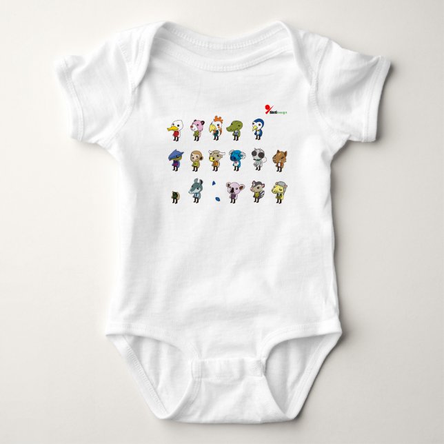 Baby Bodysuit mit Süße Figur Design - Adorabl Strampler (Vorderseite)