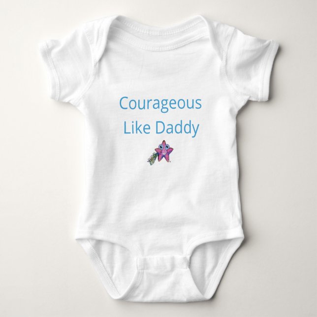 Baby Bodysuit - mutig wie Daddy Baby Strampler (Vorderseite)