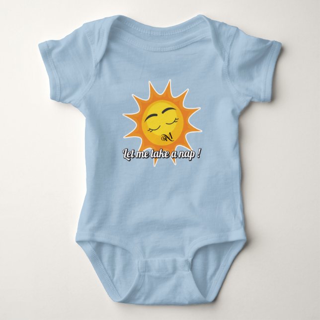 Baby Bodysuit : Nehmen Sie ein Nickerchen (blau) Baby Strampler (Vorderseite)