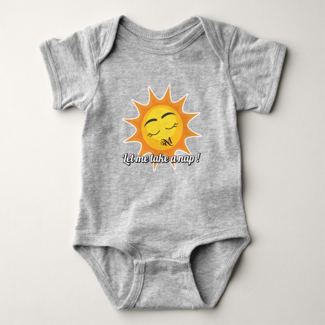 Baby Bodysuit : Nehmen Sie ein Nickerchen (grau) Baby Strampler (Vorderseite)