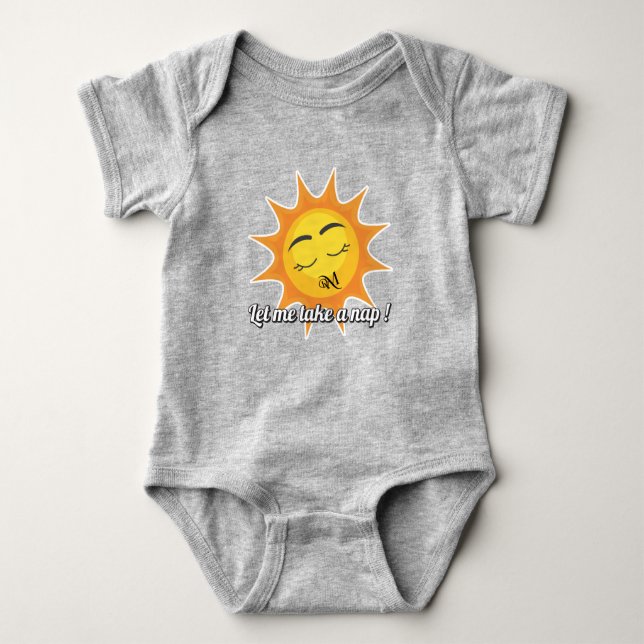 Baby Bodysuit : Nehmen Sie ein Nickerchen (grau) Strampler (Vorderseite)
