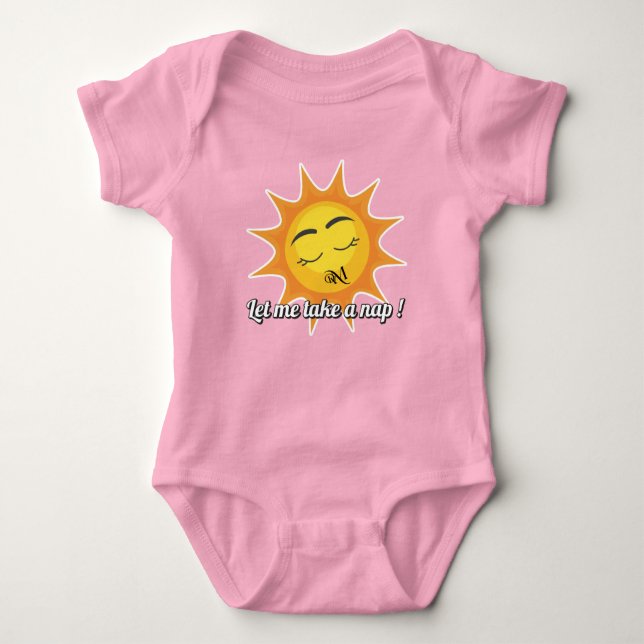 Baby Bodysuit : Nehmen Sie ein Nickerchen (pink) Baby Strampler (Vorderseite)