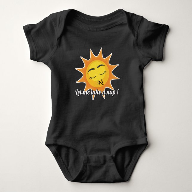 Baby Bodysuit : Nehmen Sie ein Nickerchen (schwarz Strampler (Vorderseite)