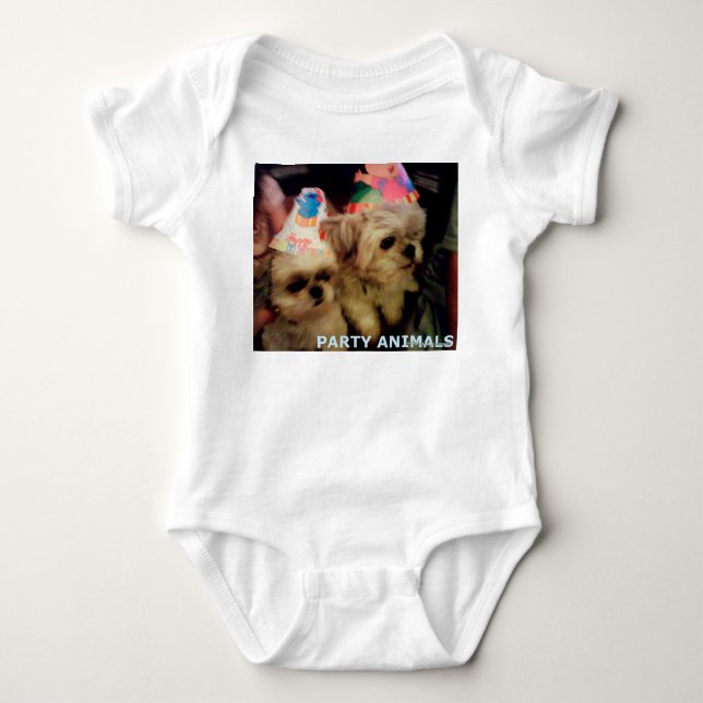 Baby Bodysuit Party Tiere von HAS Strampler (Vorderseite)