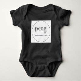 Baby bodysuit "pcog" acronym; heart, NO scripture Baby Strampler