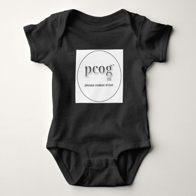 Baby bodysuit "pcog" acronym; heart, NO scripture Baby Strampler (Vorderseite)