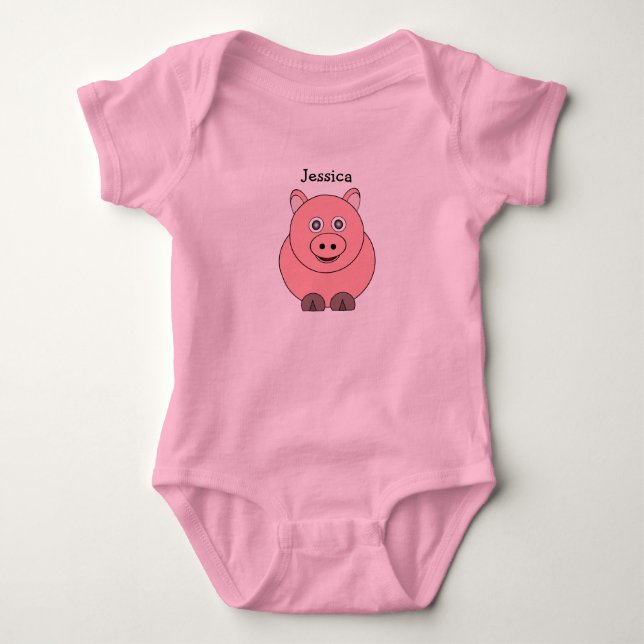 Baby Bodysuit Pig Design Strampler (Vorderseite)