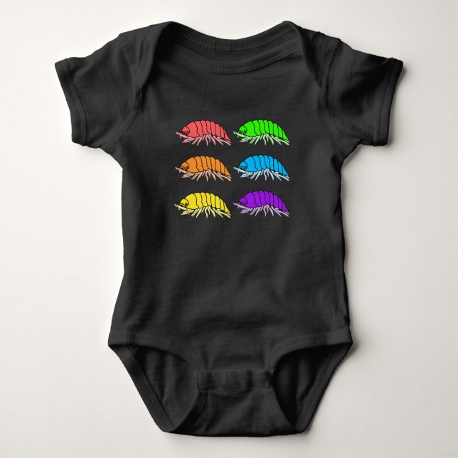 Baby Bodysuit - Rainbow Pill Bugs (vivid) Strampler (Vorderseite)