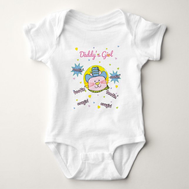 Baby Bodysuit Rootin' Tootin' Cowgirl personalize Baby Strampler (Vorderseite)
