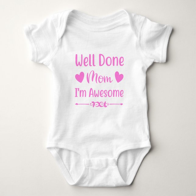 Baby Bodysuit Shirt, Well Down Mama Shirt, Baby Sh Baby Strampler (Vorderseite)