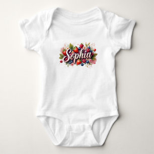 Baby Bodysuit "Sophia" Berry Floral Design Strampler