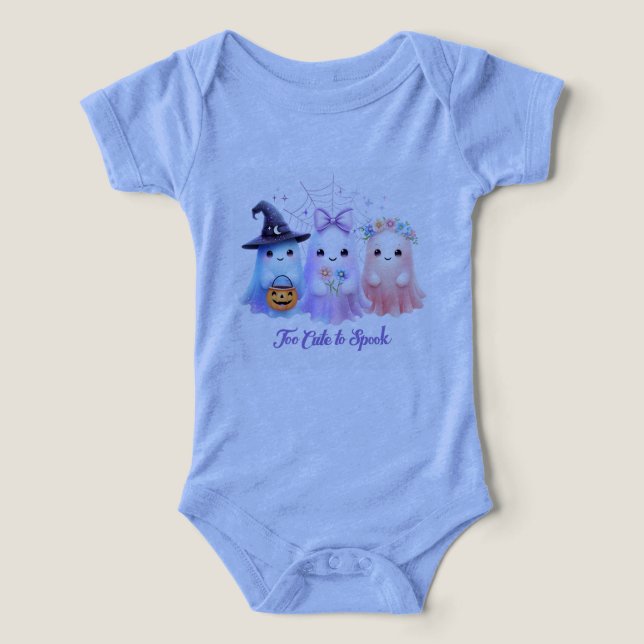 Baby Bodysuit Too Cute to Spook (Design Vorderseite)