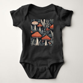 Baby Bodysuit - Unisex - Midnight Mushroom Baby Strampler