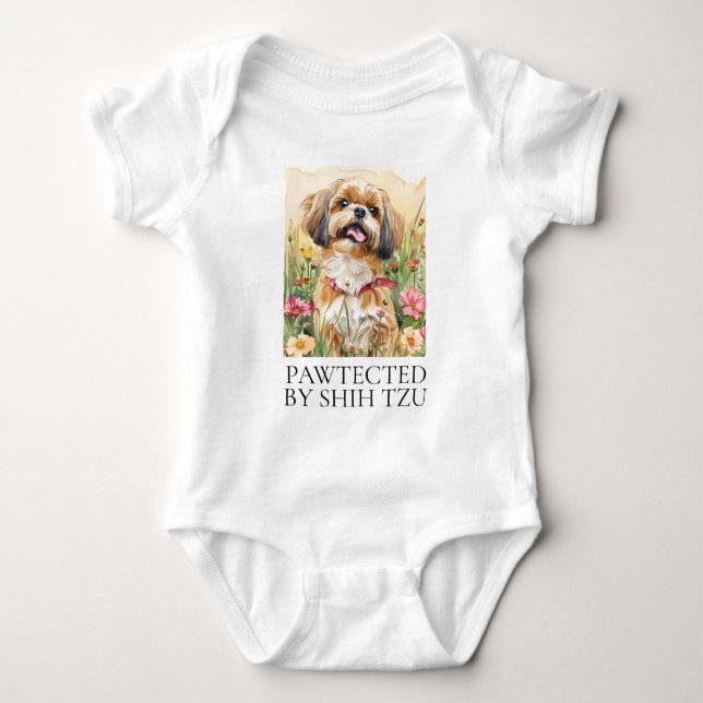 Baby Bodysuit — von Shih Tzu gepflastert Baby Strampler (Vorderseite)