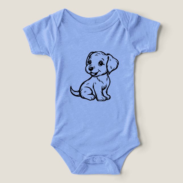 Baby Bodysuit with Black Golden Retriever Puppy De (Design Vorderseite)
