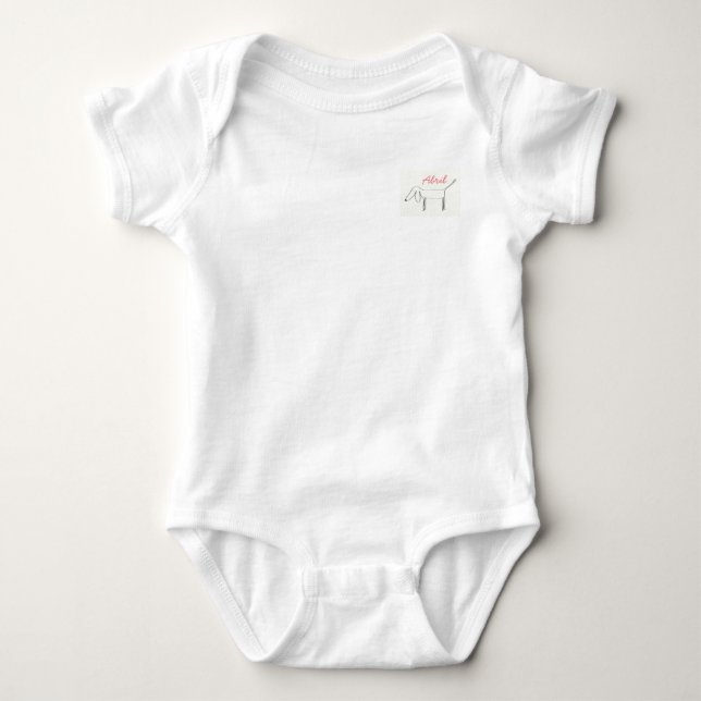 Baby bodysuit with little dog design strampler (Vorderseite)