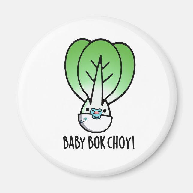 Baby Bok Chow Funny Veggie Pun Magnet (Vorne)