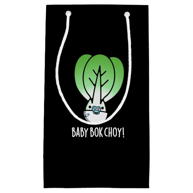 Baby Bok Choy Funny Veggie Pun Dark BG Kleine Geschenktüte (Vorderseite)