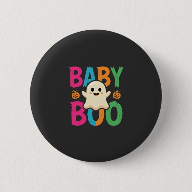 Baby Boo Halloween-Geisterdesign_1 Button (Vorderseite)