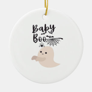 Baby Boo Niedliches Halloween Print Vintag Style Keramik Ornament