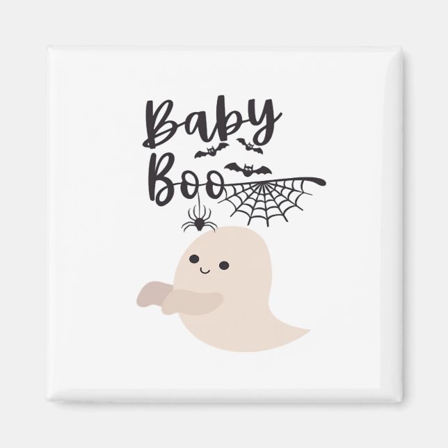 Baby Boo Niedliches Halloween Print Vintag Style Magnet (Vorne)