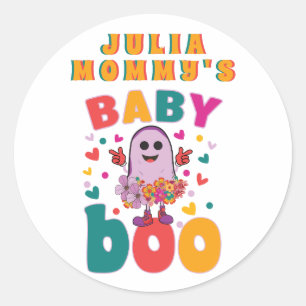 Baby Boo October Neuborn Pastel Ghost Hallowen Runder Aufkleber