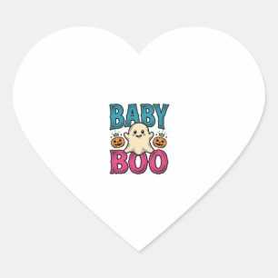 Baby Boo Vintage Halloween-Geist-Shirt-Design_1 Herz-Aufkleber