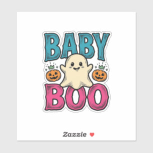 Baby Boo Vintage Halloween-Geister-Shirt-Design_1 Aufkleber