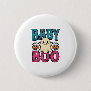 Baby Boo Vintage Halloween-Geister-Shirt-Design_1 Button