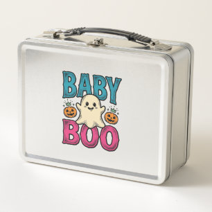 Baby Boo Vintage Halloween-Geister-Shirt-Design_1 Metall Brotdose
