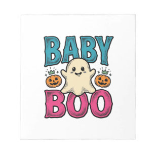 Baby Boo Vintage Halloween-Geister-Shirt-Design_1 Notizblock