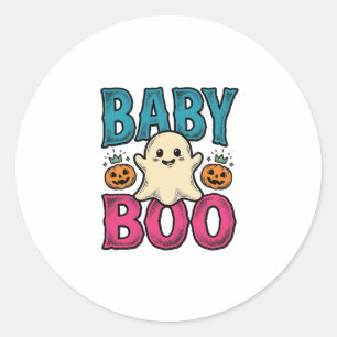 Baby Boo Vintage Halloween-Geister-Shirt-Design_1 Runder Aufkleber