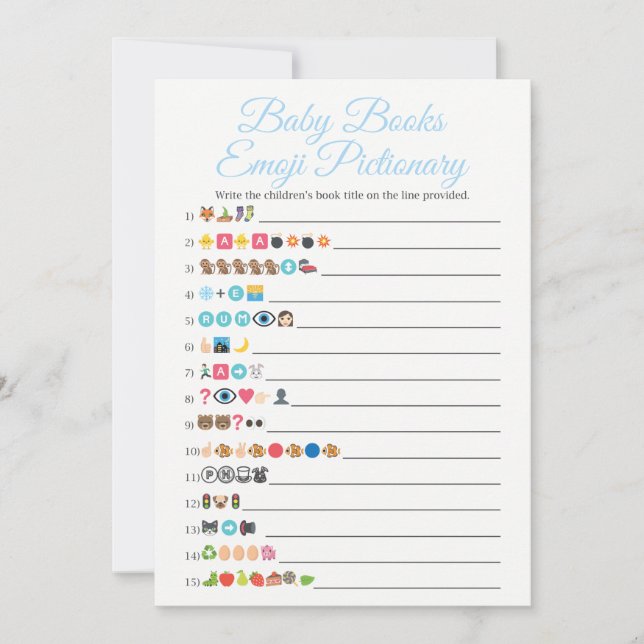 Baby Books Emoji Pictionary Game Blue (Vorderseite)