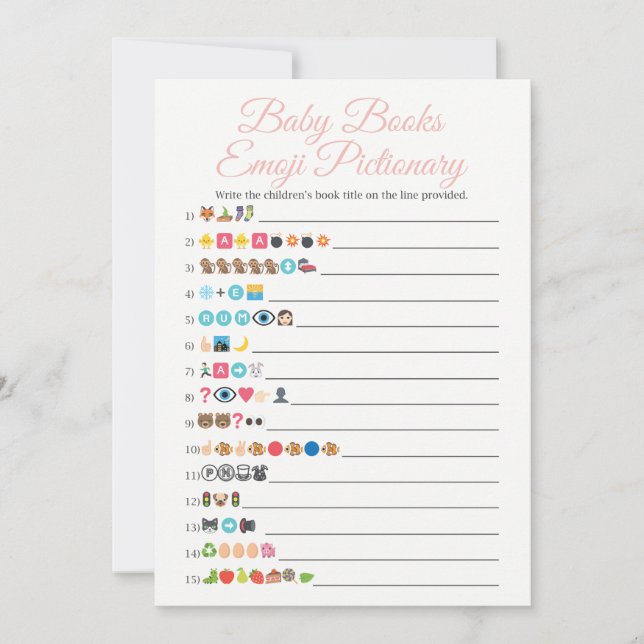 Baby Books Emoji Pictionary Game Pink (Vorderseite)