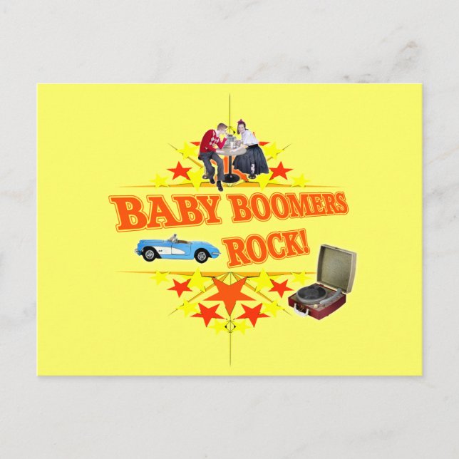 Baby Boomer Rock Postkarte (Vorderseite)