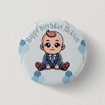 Baby Boss Birthday Button - Benutzerdefiniertes Bu