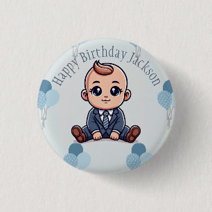 Baby Boss Birthday Button - Benutzerdefiniertes Bu