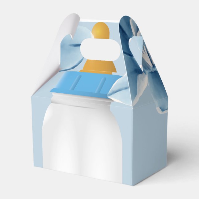 Baby Bottle Baby Dusche Gefälligkeitsboxen Blau Geschenkschachtel (Vorderseite)