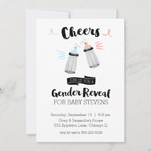 Baby Bottle Cheers Gender Reveal Einladung
