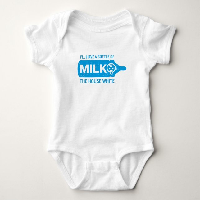 Baby Bottle House Funny Bodysuit Shirt BLUE (Vorderseite)