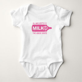 Baby Bottle House White Bodysuit Funny Shirt Pink