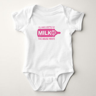 Baby Bottle House White Bodysuit Funny Shirt Pink