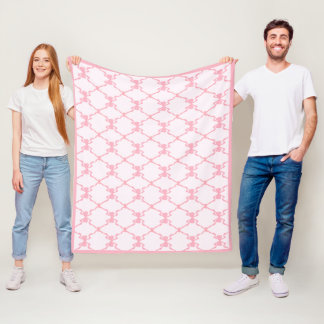 Baby Bow Trellis Pink Bella Ribbon Fleecedecke