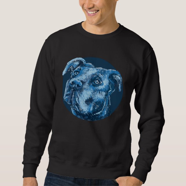 Baby Boxer Dog in Blue for Men Women Children Sweatshirt (Vorderseite)