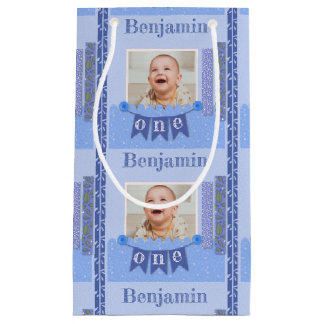 Baby Boy 1. Geburtstag Blue Scrapbook Kleines Gesc Kleine Geschenktüte