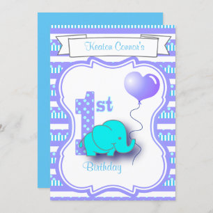 Baby Boy 1. Geburtstag Party Einladung