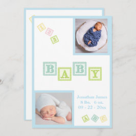 Baby Boy ABC Blocks Blue Neugeborene Fotos Baby Ankündigung
